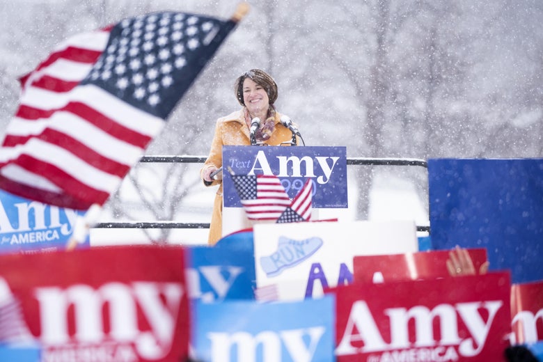 Sen. Amy Klobuchar (D-MN) announces her 2020 presidential bid on February 10, 2019 in Minneapolis, Minnesota.
